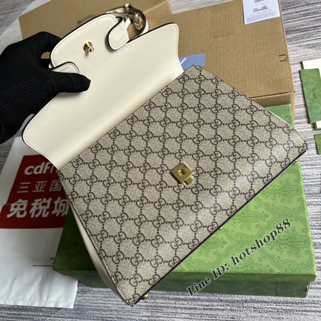 Gucci官網新款拼色手提肩背女包 古馳Gucci Horsebit 1958系列中號手袋702049 gqy4603